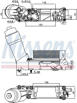 Радіатор масляний з корпусом масляного фільтра nissens 91335 на Крайслер (Гранд) вояджер