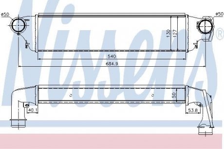 Радиатор интеркулера nissens 96741