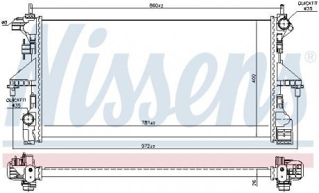 Радіатор охолодження двигуна nissens 606554