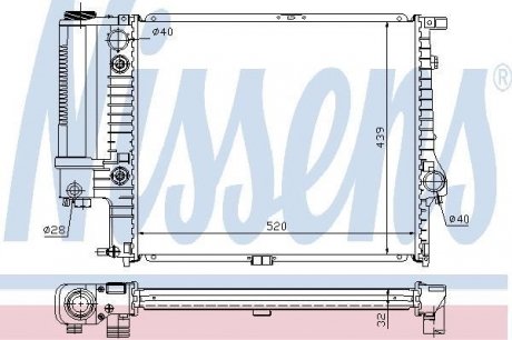 Радиатор охлаждения двигателя nissens 60709A