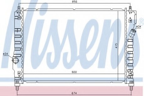 Радиатор охлаждения двигателя nissens 61628