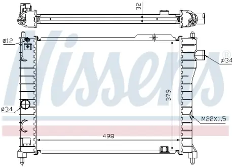 Радіатор охолодження двигуна Nissens 63062A