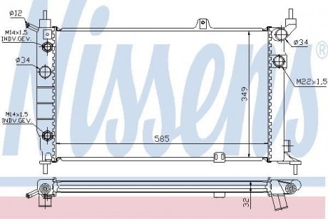 Радіатор охолодження двигуна nissens 63253A