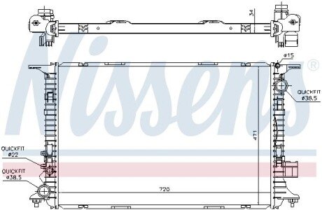 Радиатор охлаждения двигателя nissens 60326