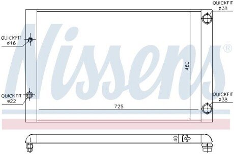 Радиатор охлаждения двигателя nissens 60427