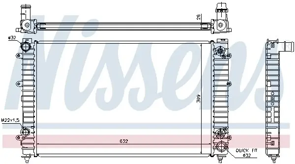 Радиатор охлаждения двигателя nissens 60493A