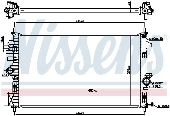 Радиатор охлаждения двигателя nissens 606047