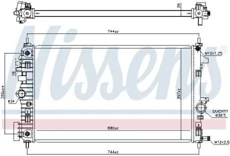 Радіатор охолодження двигуна Nissens 606049