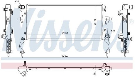 Радиатор охлаждения двигателя nissens 606261
