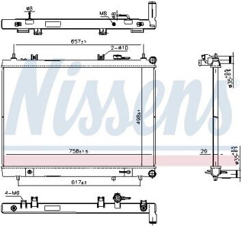 Радіатор охолодження двигуна nissens 606308 на Ниссан R52