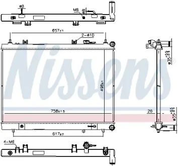 Радіатор охолодження двигуна Nissens 606308