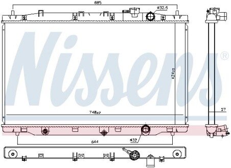 Радіатор охолодження двигуна nissens 606443