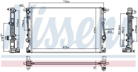 Радиатор охлаждения двигателя nissens 606524
