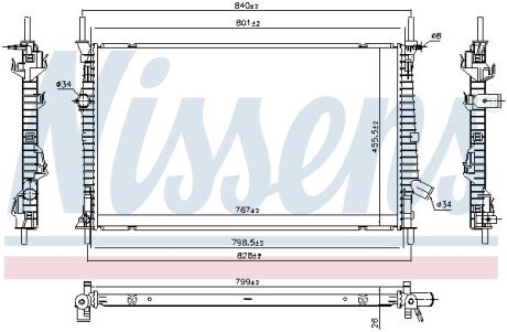 Радіатор охолодження двигуна nissens 606537