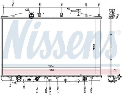 Радиатор охлаждения двигателя nissens 606769