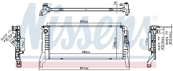 Радиатор охлаждения двигателя nissens 606789