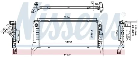 Радиатор охлаждения двигателя nissens 606789 MINI MINI