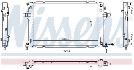 Радиатор охлаждения двигателя nissens 606811
