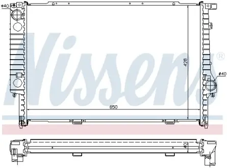 Радіатор охолодження двигуна Nissens 60693A