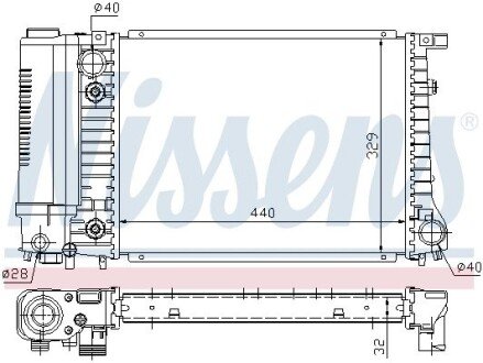 Радиатор охлаждения двигателя nissens 60703A