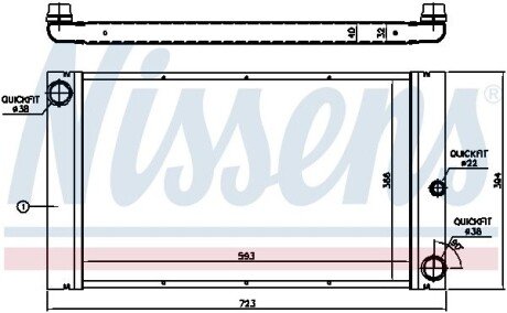 Радіатор охолодження двигуна nissens 60762