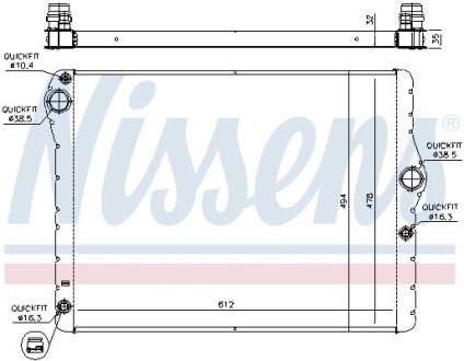 Радіатор охолодження двигуна nissens 60779