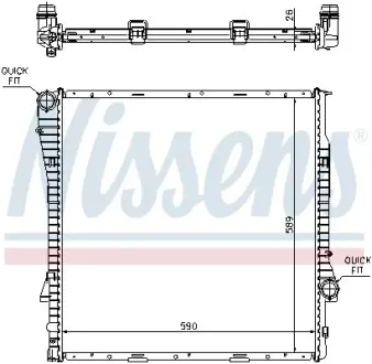 Радіатор охолодження двигуна nissens 60789A Бмв Х5 е53