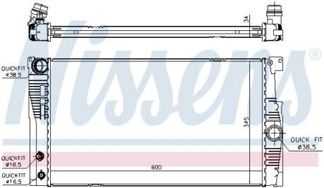 Радіатор охолодження двигуна nissens 60836