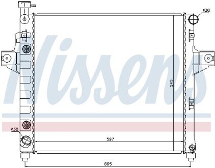 Радиатор охлаждения двигателя nissens 61009 на Jeep Grand Cherokee