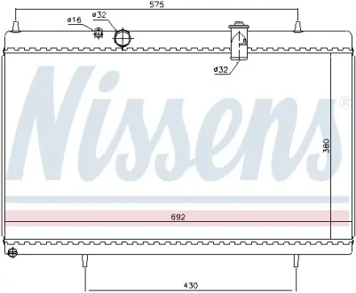 Радиатор охлаждения двигателя nissens 61271 Пежо 407