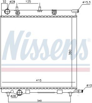 Радиатор охлаждения двигателя nissens 61284 на Ситроен С3