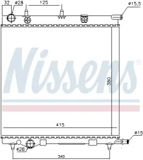 Радиатор охлаждения двигателя nissens 61284 Ситроен С3