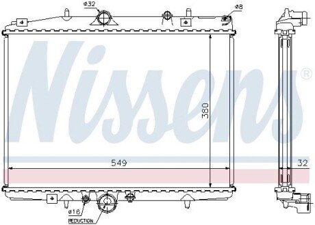 Радіатор охолодження двигуна nissens 61292A