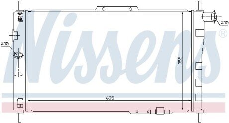 Радіатор охолодження двигуна nissens 61656 на Ниссан Ноут е12