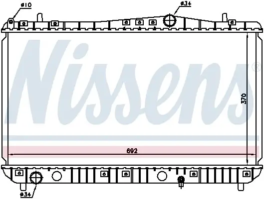 Радиатор охлаждения двигателя nissens 61664