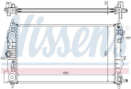 Радиатор охлаждения двигателя nissens 61676