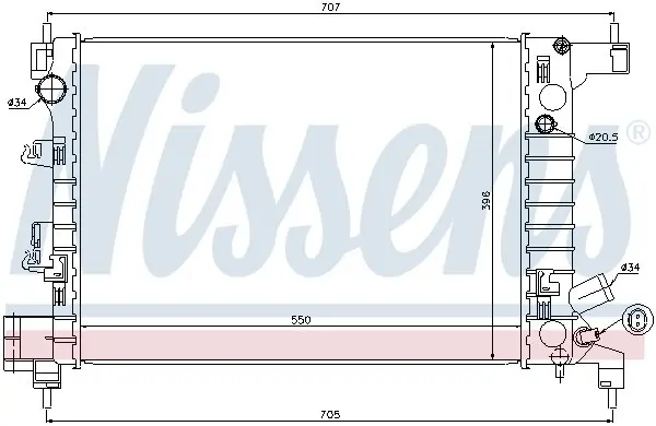 Радиатор охлаждения двигателя nissens 61678