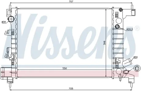 Радиатор охлаждения двигателя nissens 61678 Chevrolet Кобальт