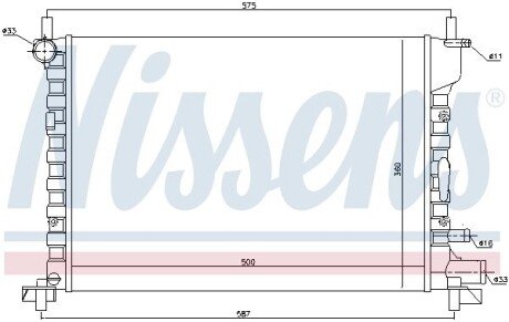 Радиатор охлаждения двигателя nissens 62053