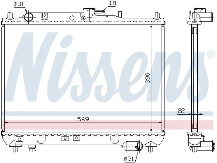 Радиатор охлаждения двигателя nissens 62409A