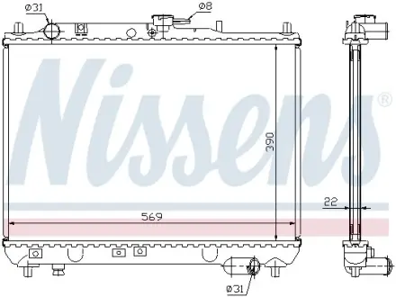Радіатор охолодження двигуна nissens 62409A Мазда 323f bg