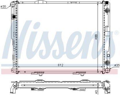 Радіатор охолодження двигуна nissens 62695A на Мерседес W124