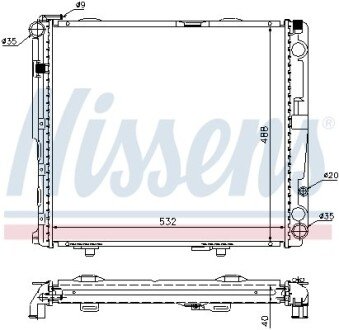 Радіатор охолодження двигуна nissens 62696A на Мерседес W124