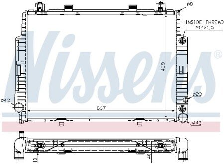 Радіатор охолодження двигуна nissens 62716A на Мерседес W140