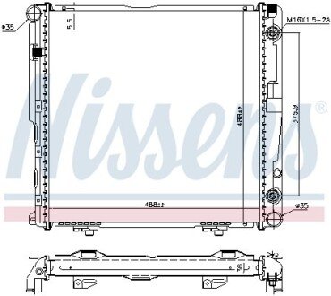 Радіатор охолодження двигуна nissens 62751A на Мерседес W124