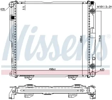 Радиатор охлаждения двигателя nissens 62751A Мерседес W124