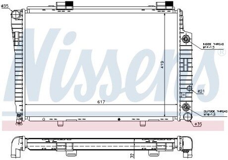 Радиатор охлаждения двигателя nissens 62756A