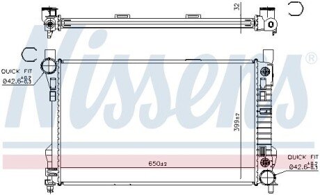 Радіатор охолодження двигуна nissens 62786A