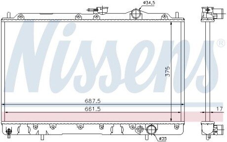 Радіатор охолодження двигуна nissens 62830