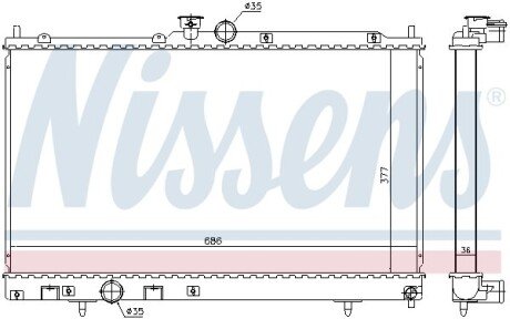 Радиатор охлаждения двигателя nissens 628956 на Митсубиси Лансер